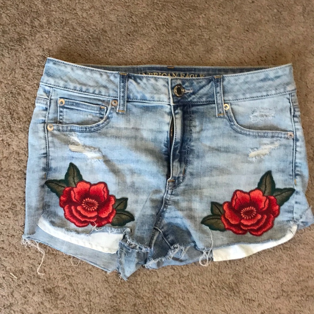 American Eagle Embroidered Shorts